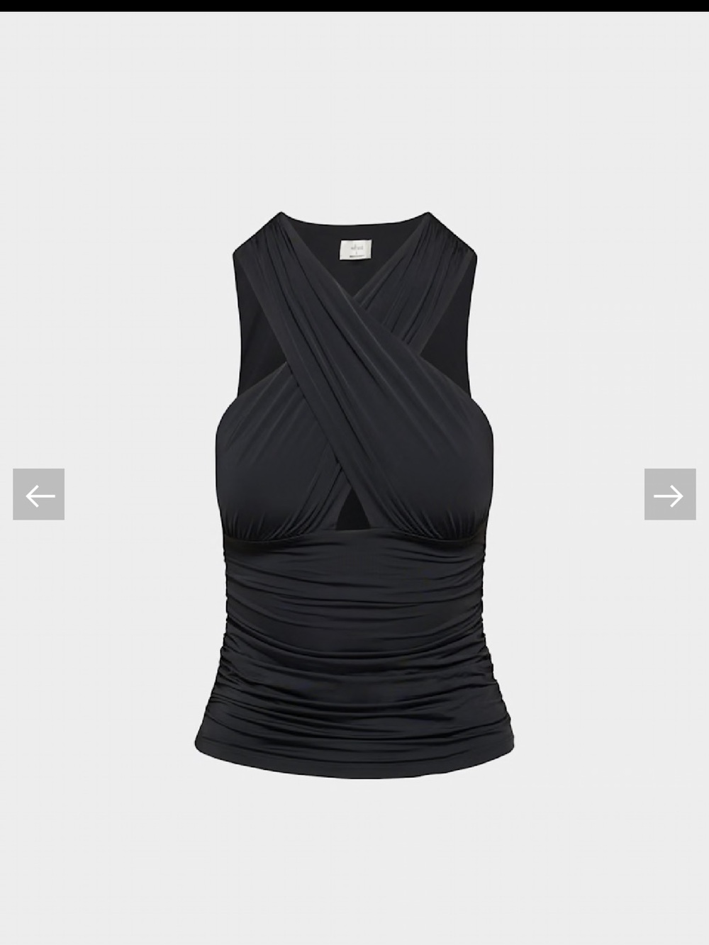Aritzia Black Anjou Twist-Front Ruched Tank